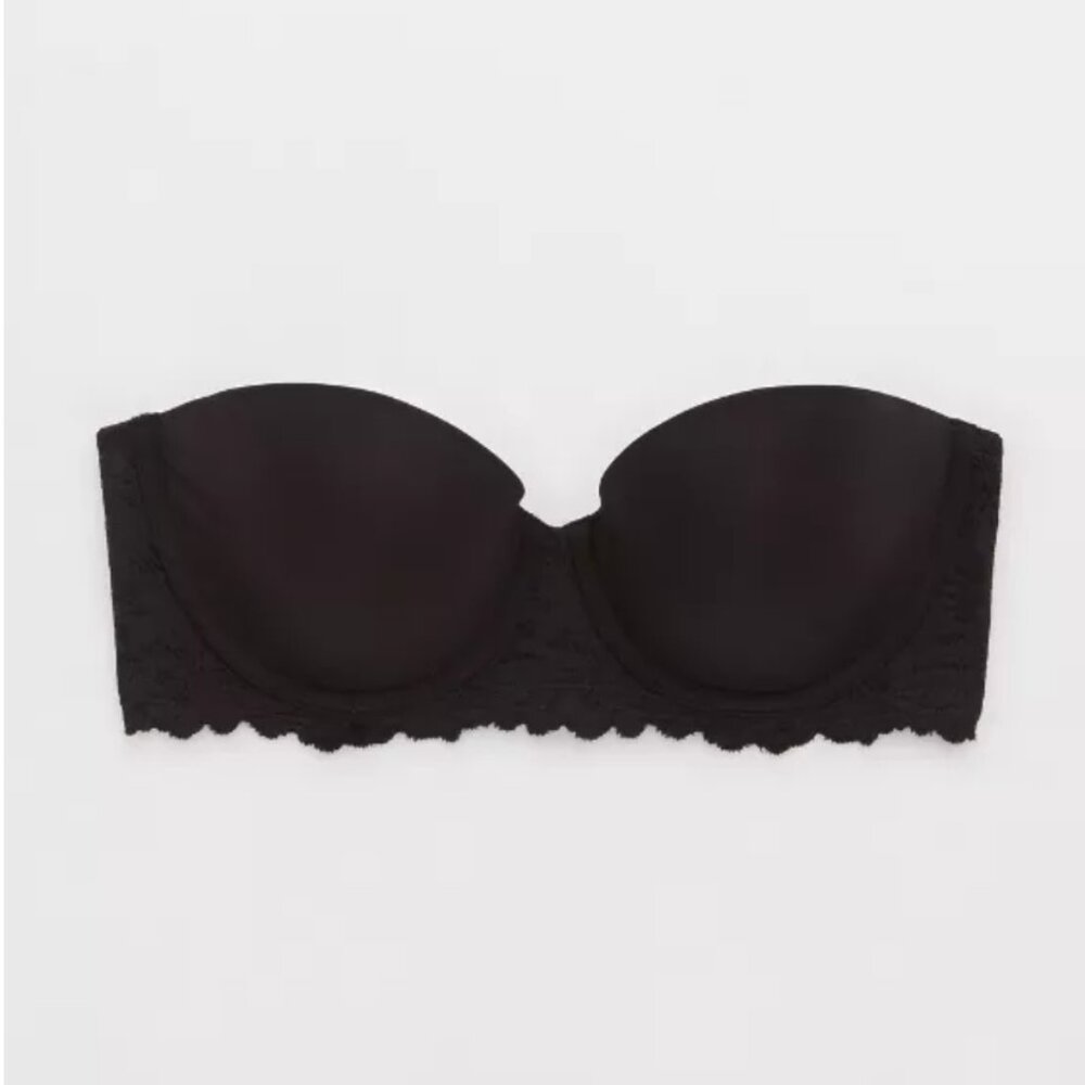 Aerie Show Off Rosey Lace Strapless Push Up Bra 34B